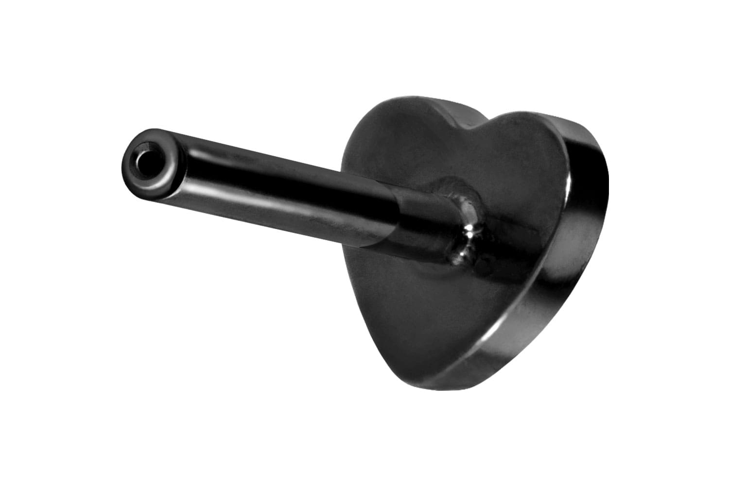 Titan Labret Piercing mit Push Fit ohne Kugel HERZ